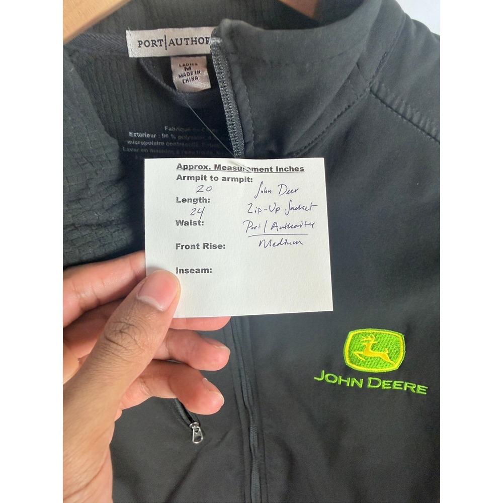 2/$30 Port Authority Black John Deere Full Zip Softshell Jacket Medium - Picture 6 of 7